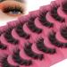 Fanxiton 5D Fluffy Crossed Mink Lashes - 7 Pairs 20mm Faux Mink Eyelashes with Clear Band - Buy Online on GoSupps.com