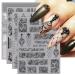 JMEOWIO 3D Embossed Black White Flower Nail Art Stickers Decals Self-Adhesive Pegatinas U as 5D Leaves Lace Nail Supplies Nail Art Design Decoration Accessories 4 Sheets Black White Flowers