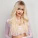 EMMOR Ombre White Curly Synthetic Women's Wig with Bangs - Long Heat-Resistant Daily Wear Wig - Buy Online on GoSupps.com