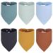 Auidy_6txd 6 pieces baby triangle bib double -lined absorbent and soft musselin neckerchief drool bibs with 2 adjustable push buttons for baby