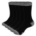 YUEDGE Men's Hiking Socks Moisture Wicking Cushioned Mid Calf Thick Cotton Work Boot Athletic Socks For Men Size 6-13 11-13 Black(new Model)