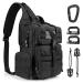 G4Free Tactical EDC Sling Bag Backpack with Pistol Holster Military Shoulder Backpack for Concealed Carry Black