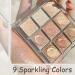 9-Color Glitter Eyeshadow Palette for Women - Shimmer Eye Makeup in Gold, White & Pink - Highly Pigmented Eyeshadow Palette for Girls - Glitter Eye Makeup (#01) - Buy Online on GoSupps.com