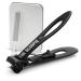 Ultra Wide Jaw Nail Clippers for Thick Toenail and Fingernails with Nano Fiber Nail File (Large  Black)  15mm Opening Cutters for Large Hands and Feet  Manicure Set and Pedicure Kit  Men & Women