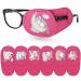 6 Piece Kids Eye Patches Reusable Eye Patch for Glasses Eyepatch for Children Treating Lazy Eye Strabismus Amblyopia Girl Boy Soft Eye Patch Pink To Cover Left Eye