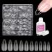 Nail tips almond short Venares 500 pieces of nail tips almond with glue 10 sizes pre -polished short almond tips for nails almond nail tip soft gel nail tips short for gel nails