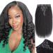 Kinky Straight Clip In Hair Extensions Human Hair Clip In Extensions For Black Women 1b Natural Hair Black Kinky Yaki Straight Clip In 14 Inch 120g 10Pcs 14 Inch (Pack of 10) 1b