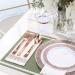 175 Piece Rose Gold Dinnerware Set -Disposable Dinnerware Set with 25 Guest-50 Rose Gold Rim Plastic Plates-25 Rose Gold Plastic Silverware-25 Rose Gold Plastic Cups-25 Linen Like Paper Napkins - Buy Online on GoSupps.com