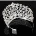 Janefashions Large Floral Rhinestone Tiara Crown Headpiece | Beauty Queen Princess Pageant | Bridal Silver T901 - Buy Online on GoSupps.com