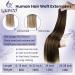 LAAVOO Balayage Real Hair Extensions - Dark Brown to Light Brown Ombre 100g 50cm - Premium Quality for Sewing - Buy Online on GoSupps.com