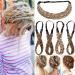 S-Noilite Fashion Hair Extensions Braided Headband Hair Braid Hair Band Thick Chunky Braed Hairband Accessory Costume Hairpiece for Women Girls Mediuml-1 "Light Brown