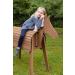 Roba Wooden Garden Horse - Vaulting Horse with Mane & Tail for Gymnastics & Riding - Solid Teak Construction - Buy Online on GoSupps.com