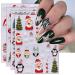 JMEOWIO 6 Sheets 3D Embossed Christmas Glitter Nail Art Stickers Decals Self-Adhesive 5D Santa Elk Snowflake Winter Holiday Nail Supplies Nail Art Design Decoration Accessories