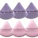 6 Pieces Powder Puff Face Soft Triangle Makeup Puff for Loose Powder Body Powder, Wedge Shape Velvet Cosmetic Sponge for Contouring, Under Eyes and Corners, Beauty Makeup Tools (Purple and Light Pink)