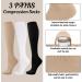 3 Pairs Compression Stockings & Knee Socks - 15-25mmHg Support for Travel Running & Sports | XXL Size - Buy Online on GoSupps.com