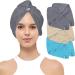 Buy Emmy Home Haarurban - 100% Cotton Quick-Drying Turban Towels (2-Pack) for Long Hair - Perfect Hair Dryer Caps in Anthracite - Buy Online on GoSupps.com