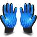 KENNELS & KATS Pet Grooming Gloves | Deshedding Glove for Easy, Mess-Free Grooming | Grooming Mitt for Dogs, Cats, Rabbits & Horses with Long/Short/Curly Hair | Pet Hair Gloves for Pet Hair Removal Pair - One Size Fits All Blue