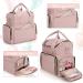 LUXJA Nail Polish Organizer Holds 48 Bottles and a Nail Lamp - Pale Rose | Patent Pending Design with Removable Bags and Tools Storage Pockets - Buy Online on GoSupps.com