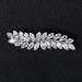 Xerling Rhinestone French Barrettes Hair Clip Automatic Hair Accessories Hair Spring Clips Leaf Design Zircon Hair Piece for Women Silver