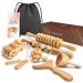 Ezero Maderotherapy Set 6 Pieces - Maderotherapy Wood with Wood - Fascia roller wood - Massage set - Massage roller wood - Massage Wood - Massage roller legs - Body Gua Sha - Madero Massage