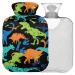 Naanle vintage dinosaurs heat bottle with cover transparent hot water bottle 2l large hot hot water bottle for bed hand feet warmer pain relief heat and cold therapy