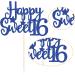 Gyufise 1Pc Happy Sweet 16 Cake Topper Blue Glitter Sweet 16 Birthday Cake Decoration Happy 16th Birthday Decorations for Girls Boys Party Supplies Blue 1pc - Buy Online on GoSupps.com