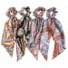 4pcs Scarf Hair Scrunchies with Long-Tail Paisley Hair Scarf for Women Satin Hair Ribbon Elastic Bowknot Scrunchies for Girls Ponytail Summer Hair Ties Hair Styling Accessories