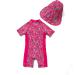 BONVERANO Baby Girls Sunsuit/Swimsuit UPF 50+ Sun Protection One Piece with Sun Hat - Mei Red Flowers (2-3 Years) - Buy Online on GoSupps.com