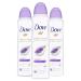 Dove Advanced Care Antiperspirant Deodorant Dry Spray 48 Hours of Sweat and Odor Protection Lavender Fresh Antiperspirant Spray With Moisturizers and 0% Alcohol 3.8 Ounce (Pack of 3)