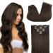 Doores real hair extensions clip light dark brown 60cm 24 inch 7 pieces 120g remy clip in hair extension human clips in hair extension natural real hair extensions thick hair 60cm -120g #2a light dark brown