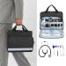Trunab Padded Stethoscope Case Small First Aid Kit Bag Empty Hold Two Stethoscopes Compatible with 3M Littmann/MDF/ADC Ideal for Home Car Camping and Hiking Balck Black - Buy Online on GoSupps.com