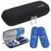 Bomkee insulin pen bag insulin cooling bag medication bag for on the way Diabetes pocket for insulin pen glucose meters with 2 fridge packs black