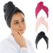Cacala Terry Hair Towel Wrap - Luxurious Super Absorbent Hair Towel Wrap for Wet Hair Non-Frizz Hair Turban with Holding Loop and Buttons Cotton Hair Wrap with Accessories | 3 Pieces