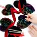 Valentine Crafts Scratch Paper Ornaments Kit - 60 Heart Shapes with Rainbow Scratch Art, Includes 10 Wooden Styluses and 60 Ribbons for DIY Decorations - Buy Online on GoSupps.com