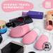 Silicone Travel Bottles Set with Face Scrubber - Leakproof, TSA Approved, BPA Free - Light Pink - Buy Online on GoSupps.com