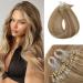 Benehair Micro Loop Human Hair Extension 20Inches Nano Rings Hair Extensions Real Human Hair 1g/strand 50g Hair Extensions Real Remy Micro Loop Human Hair Golden Brown&Bleach Blonde #12&613 20Inches Golden Brown Mix Bleach Blonde