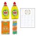 Dish Washing Set which Contains Fairy Lemon Washing Up Liquid 320ml (2) Scrub Daddy Colors 3 per pack and Scrub Daddy Daddy Caddy Bundled with Grocery List Card