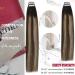 Moresoo 24 Inch Black Balayage Tape in Human Hair Extensions | Natural Ombre to Dark Brown with Dark Blonde | Invisible Tape | 20 Pieces/50g - Buy Online on GoSupps.com