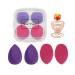 4 Pcs Makeup Sponges Blender Set, Beauty Blenders Sponge For Foundation Blender with Case and 1 Holder, Flawless for Liquid, Cream, and Powder, Multi-colored Makeup Sponges (4PCS, Magenta + Purple) 4 Count (Pack of 1) Mage…