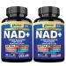 NAD+ Supplement with Liposomal NAD+ Nicotinamide Riboside Magnesium Vitamin B3 & B12 Resveratrol Turmeric Ashwagandha Lion s Mane 10-in-1 Extra Strength (2 Pack) 60 Count (Pack of 2)
