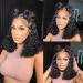13X4 Bob Curly Wave Lace Front Wigs Human Hair 14 inch HD Transparent Deep Curly Lace Front Wigs For Black Women 150% Density Pre Plucked Brazilian Virgin Lace Wigs Human Hair with Baby Hair 14" Curly Bob Wig