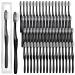 Tessco 500 Pcs Disposable Toothbrushes Individually Wrapped Soft Bristle Tooth Brush Set Travel Toothbrushes Bulk for Adults Kids Oral Hygiene Dental Care Camping Guestroom School Hotel (Black)
