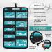 Water-Resistant Roll-Up Travel Pill Organizer | 11 Pockets Erasable Labels & Collapsible Cup - Ideal for Meds Accessories First Aid & Jewelry - Buy Online on GoSupps.com