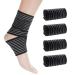 Rbenxia 4 Pieces of Black Elastic Ankle Compression Bandage Adjustable Ankle Strap Heel Brace Wraps Breathable Ankle Band for Stabilising Ligament Joint Pain Sport (70 cm)