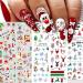 Christmas Nail Art Stickers Decals 10 Sheet Self Adhesive Gnome Santa Claus Reindeer Snowflake Christmas Tree Nail Sticker Design Nail Decoration for Women Girls