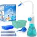Ear Wax Removal Tool Manual Ear Irrigation Flushing System Ear Flushing Kit Ear Cleaner System for Adults & Kids Include Full Set of Cleaning Tools and 30 Disposable Soft Ear Tips