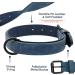 Didog Blue Leather Dog Collar - Soft Padded Adjustable Stainless Steel Buckle - XL (40-50 cm) for Small Medium & Large Dogs - Buy Online on GoSupps.com
