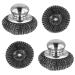 2 Pack Steel Wool Scrubber with 2 Replacement Wool Pads Metal Dish Scrubber with Handle Steel Wool Sponge for Cleaning Dishes Cast Iron Stock Pots Pans Griddles Grills