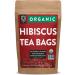 Organic Hibiscus Tea Bags | 100 Tea Bags | Eco-Conscious Tea Bags in Kraft Bag | Raw from Egypt | by FGO Tea bags Hibiscus 100 Count (Pack of 1)