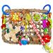 Mqupin parrot toy budgie toy accessories feed wall with various colorful bird toys edible from seagrass woven climbing bird cage accessories hammock mat S1-27cm